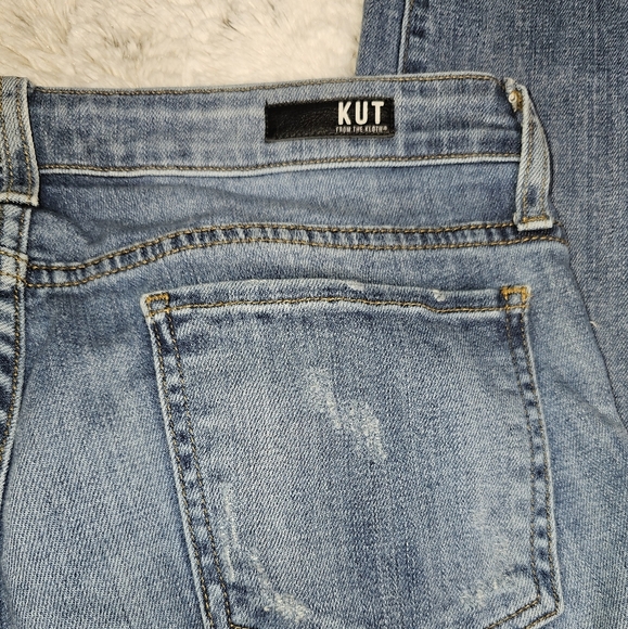 Kut From The Kloth Mid Rise Distressed Medium Wash Jeans Size 8 - Picture 7 of 11